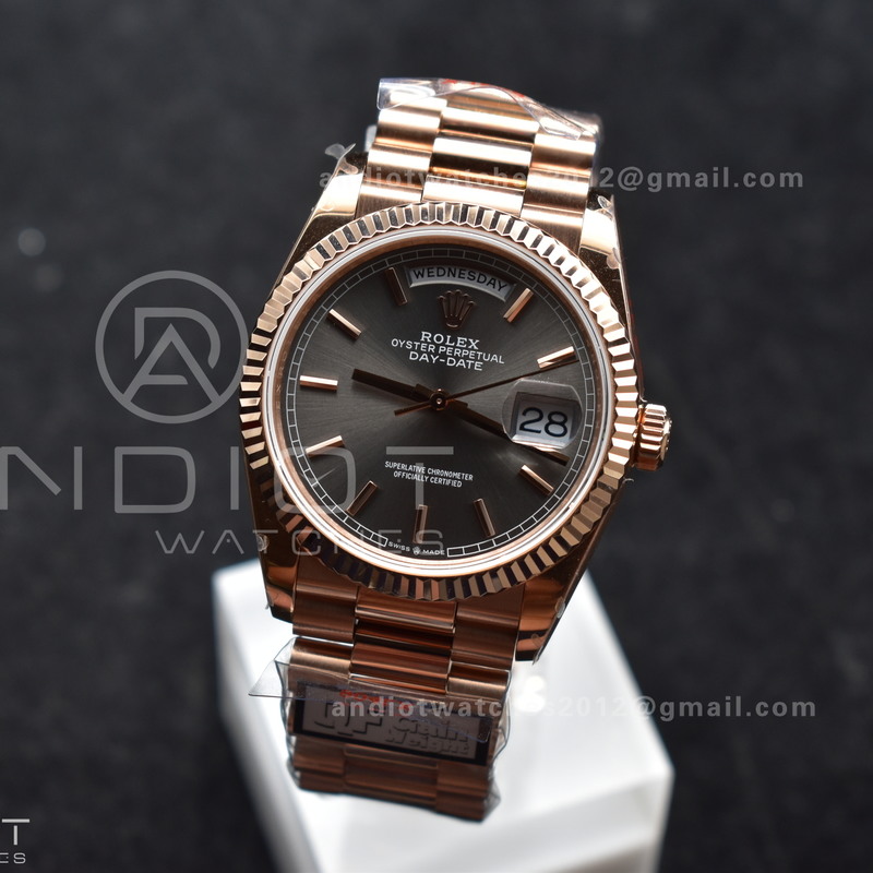 DayDate 36 SS QF Best Edition 904L Steel Grey Dial on President Bracelet vr3255 V5 (Gain Weight)